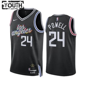 Dres Los Angeles Clippers Norman Powell 24 Nike 2022-23 City Edition Crno Swingman - Dječji